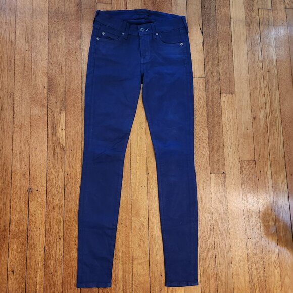 7 For All Mankind Purple Midrise Skinny Jean Size 25 Good Preowned condition - Picture 1 of 12